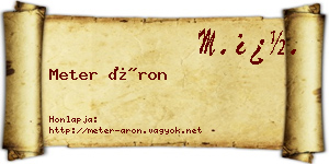 Meter Áron névjegykártya